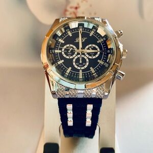 Blue and Silver Watch